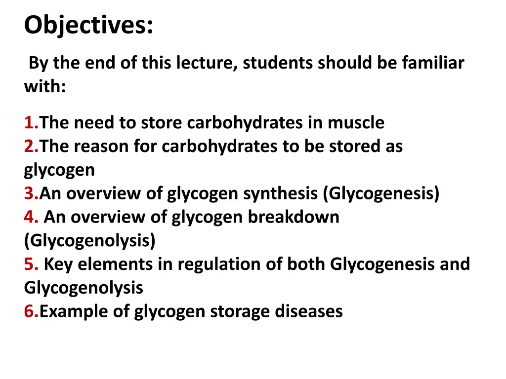 objectives