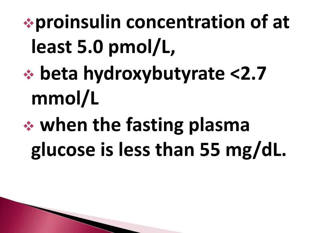 proinsulin concentration of at least 5 0 pmol