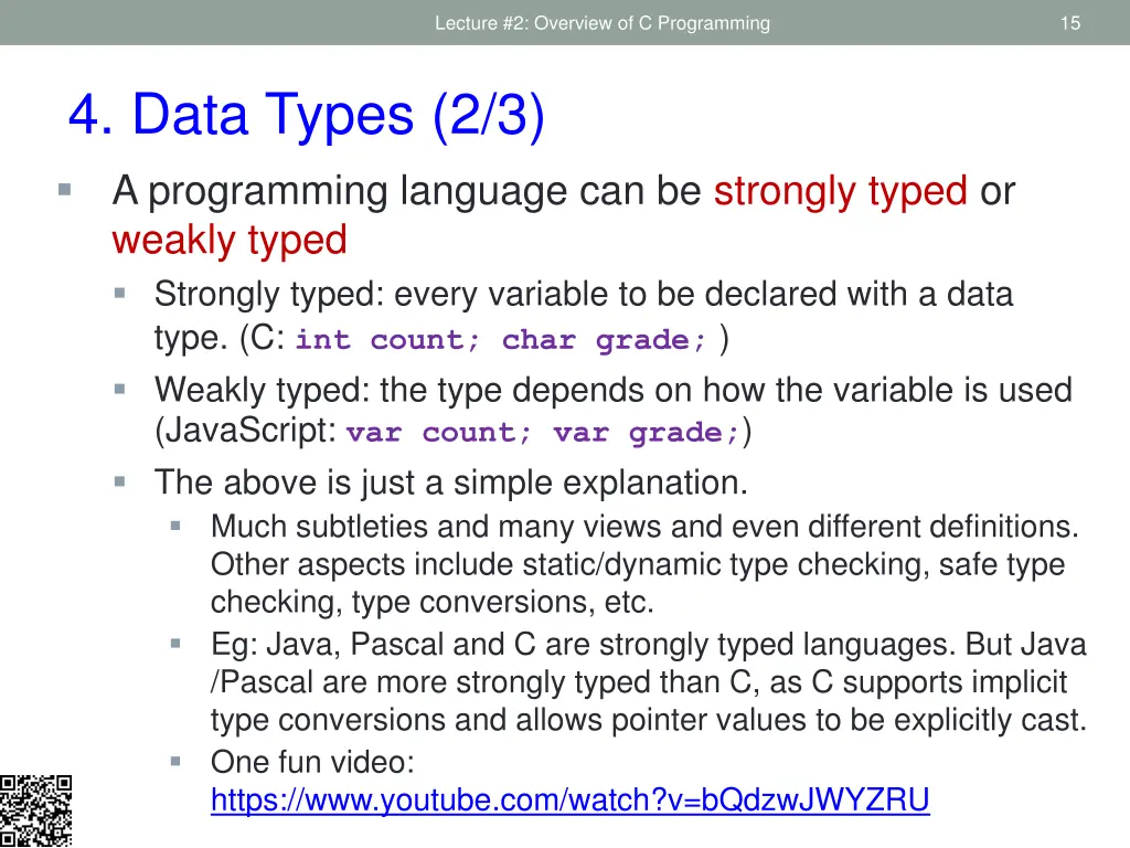 lecture 2 overview of c programming 12