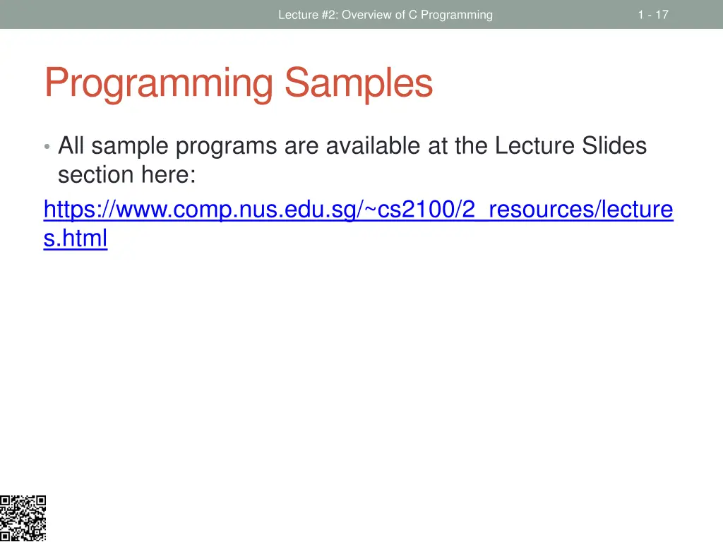 lecture 2 overview of c programming 14