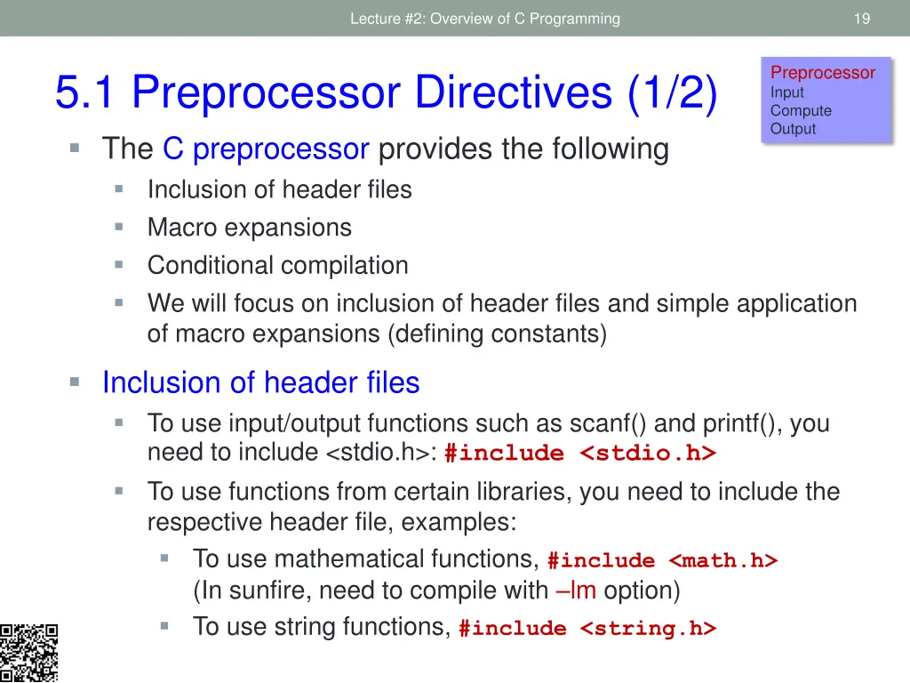 lecture 2 overview of c programming 16