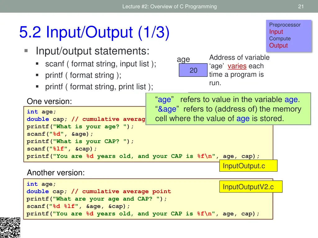 lecture 2 overview of c programming 18
