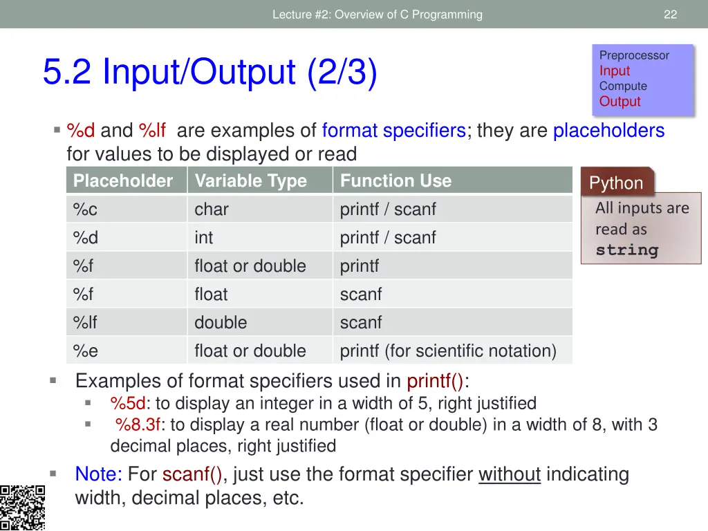 lecture 2 overview of c programming 19