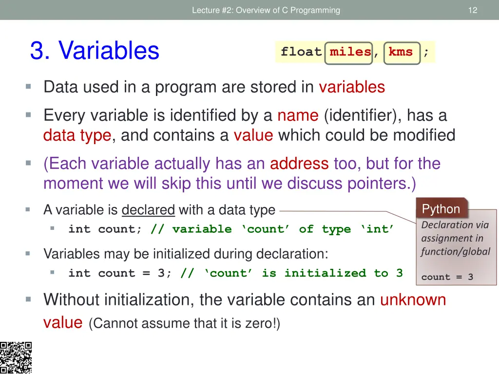 lecture 2 overview of c programming 9