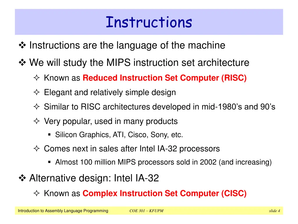 instructions