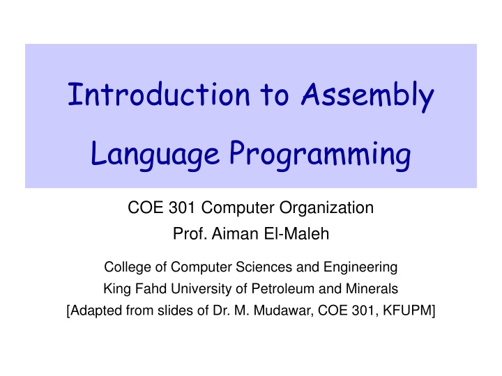 introduction to assembly