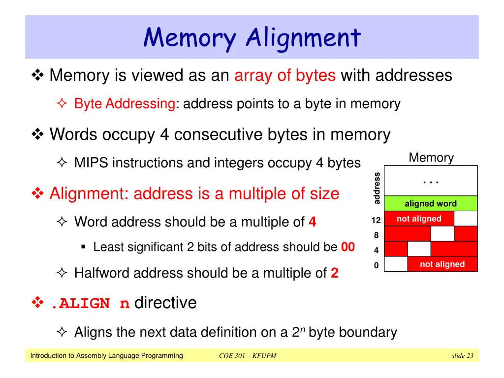 memory alignment