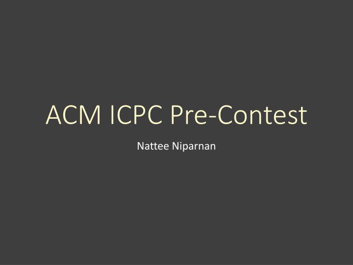 acm icpc pre contest