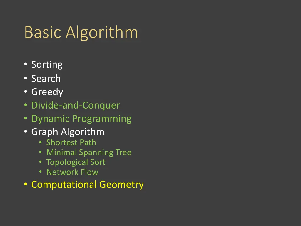 basic algorithm