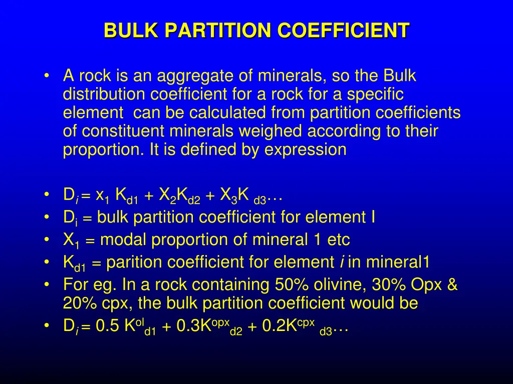 bulk partition coefficient