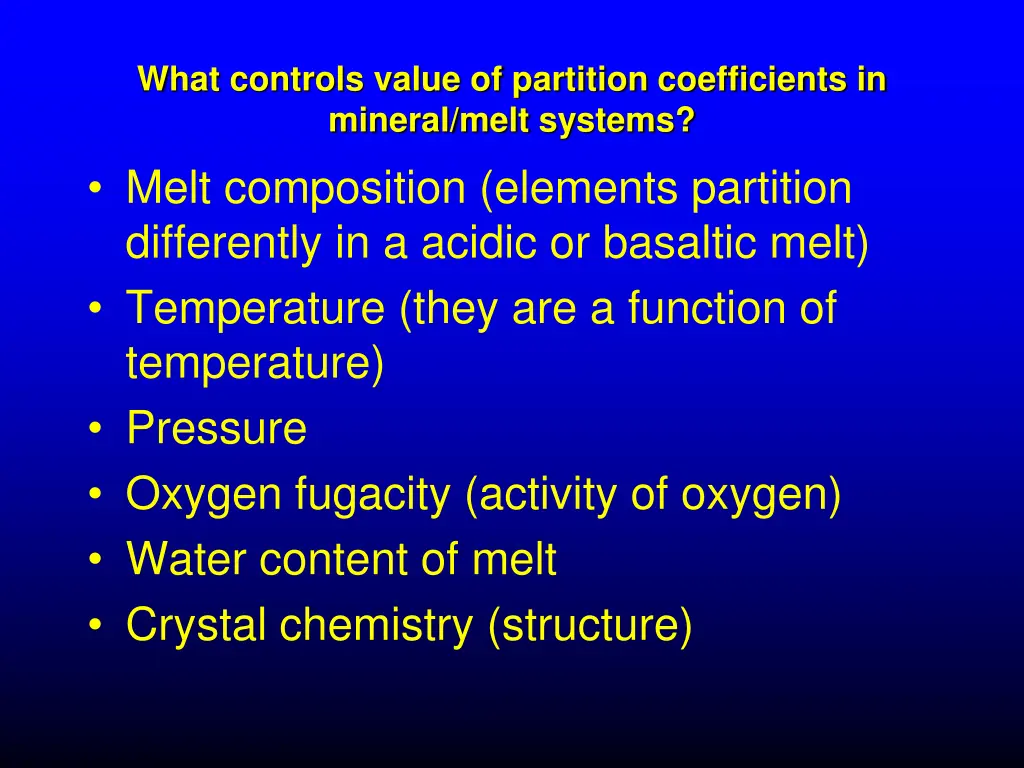 what controls value of partition coefficients
