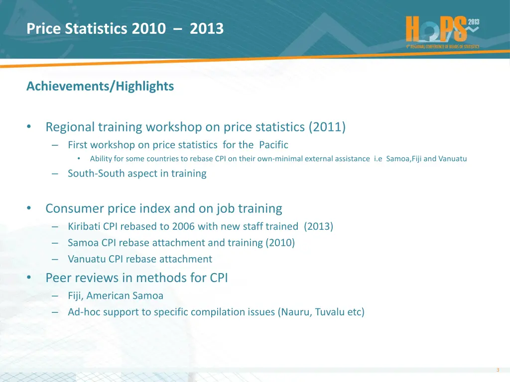 price statistics 2010 2013