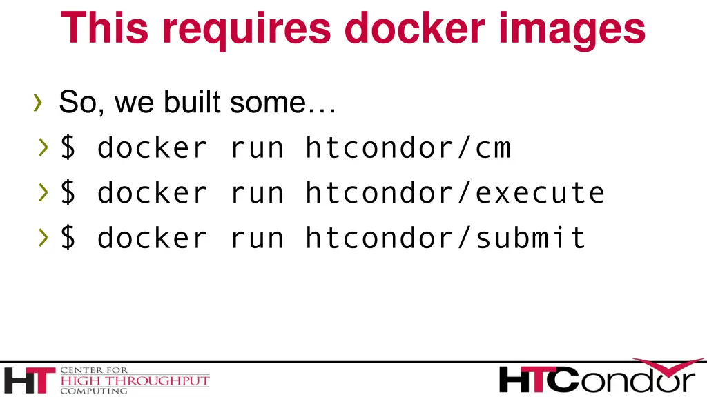 this requires docker images