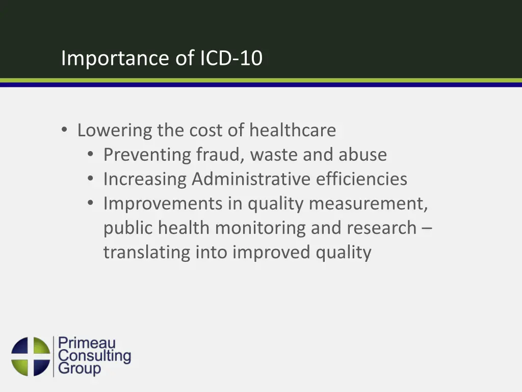 importance of icd 10