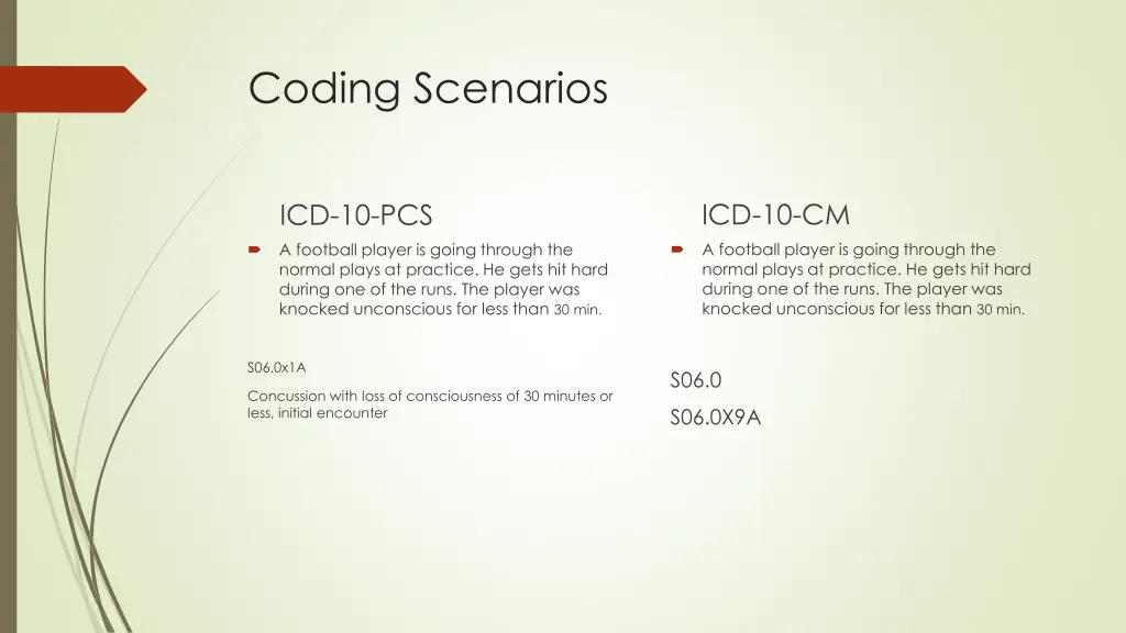 coding scenarios