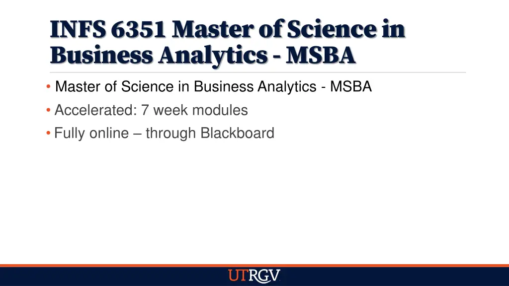 infs 6351 master of science in business analytics