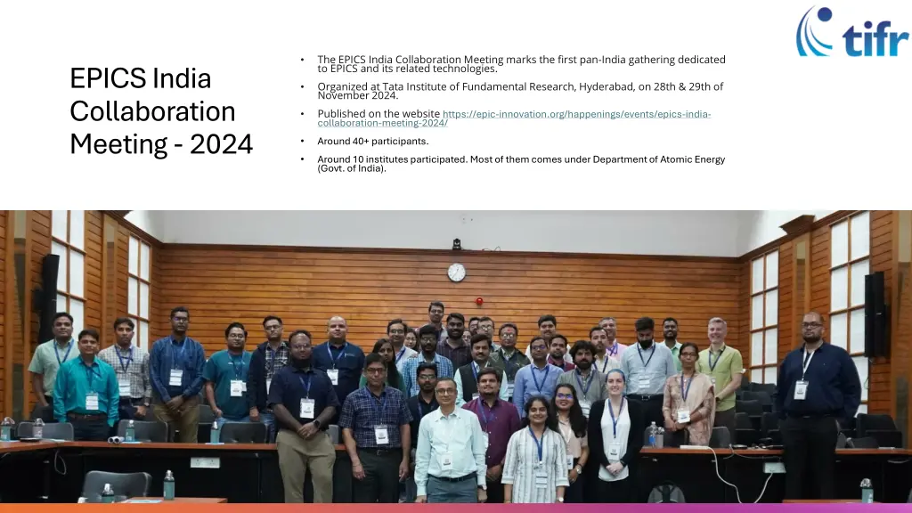 the epics india collaboration meeting marks