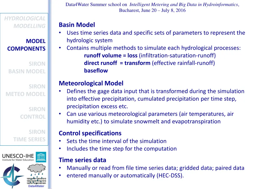 data4water summer school on intelligent metering 2