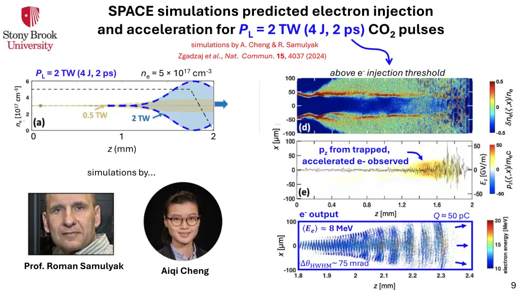 space simulations predicted electron injection