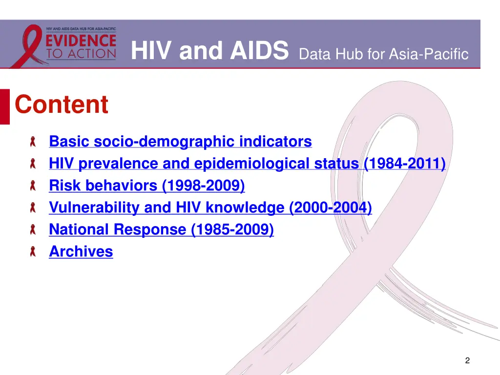 hiv and aids data hub for asia pacific