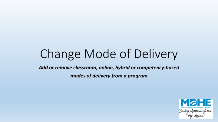 change mode of delivery