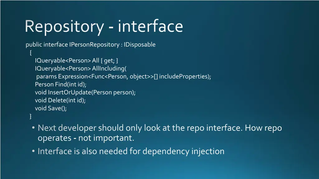 repository interface