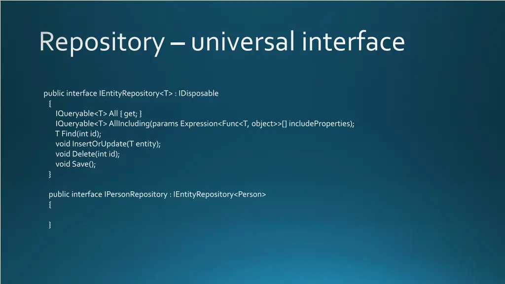 repository universal interface