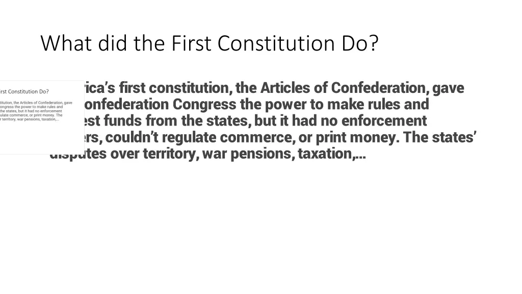 what did the first constitution do