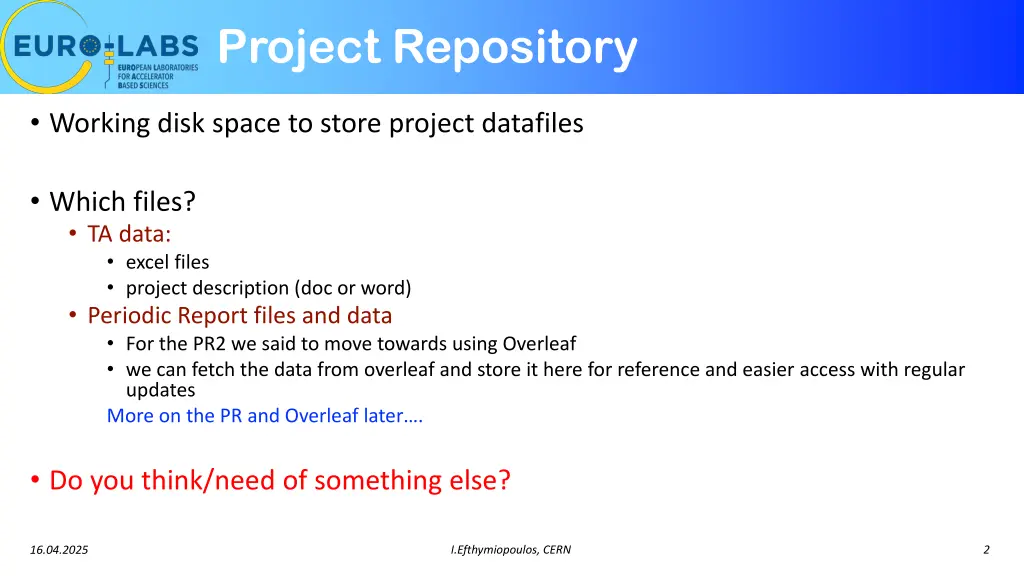 project repository