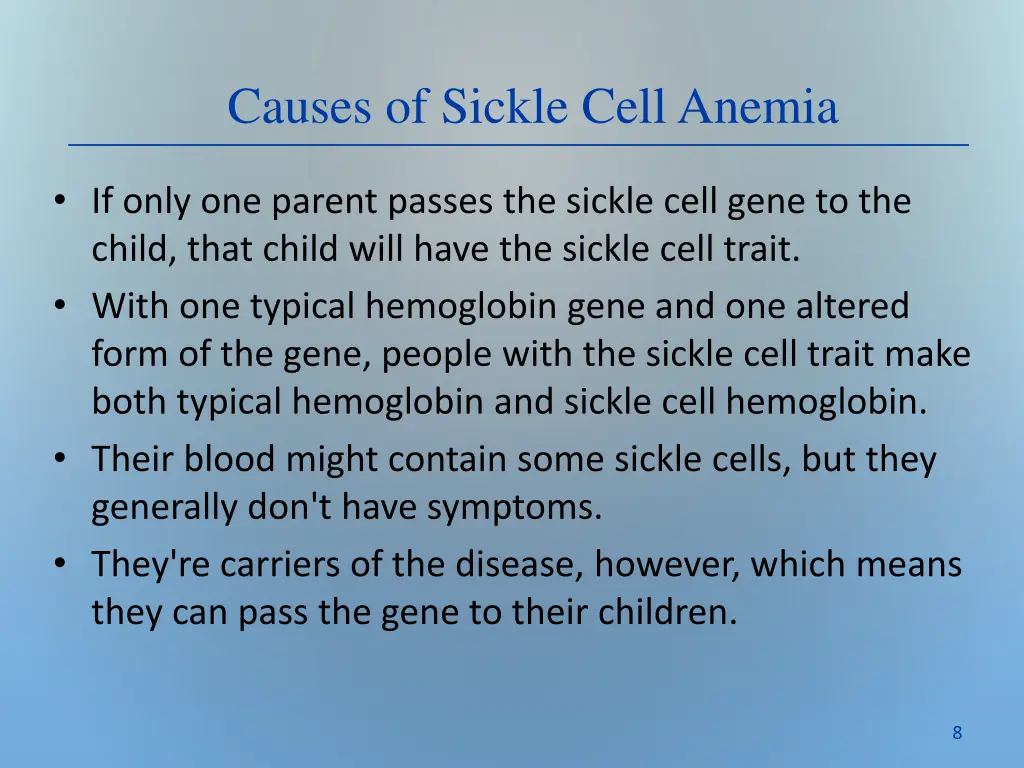 causes of sickle cell anemia 1