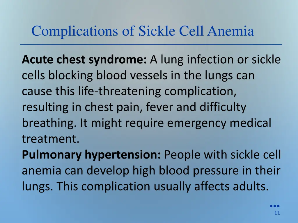 complications of sickle cell anemia 1