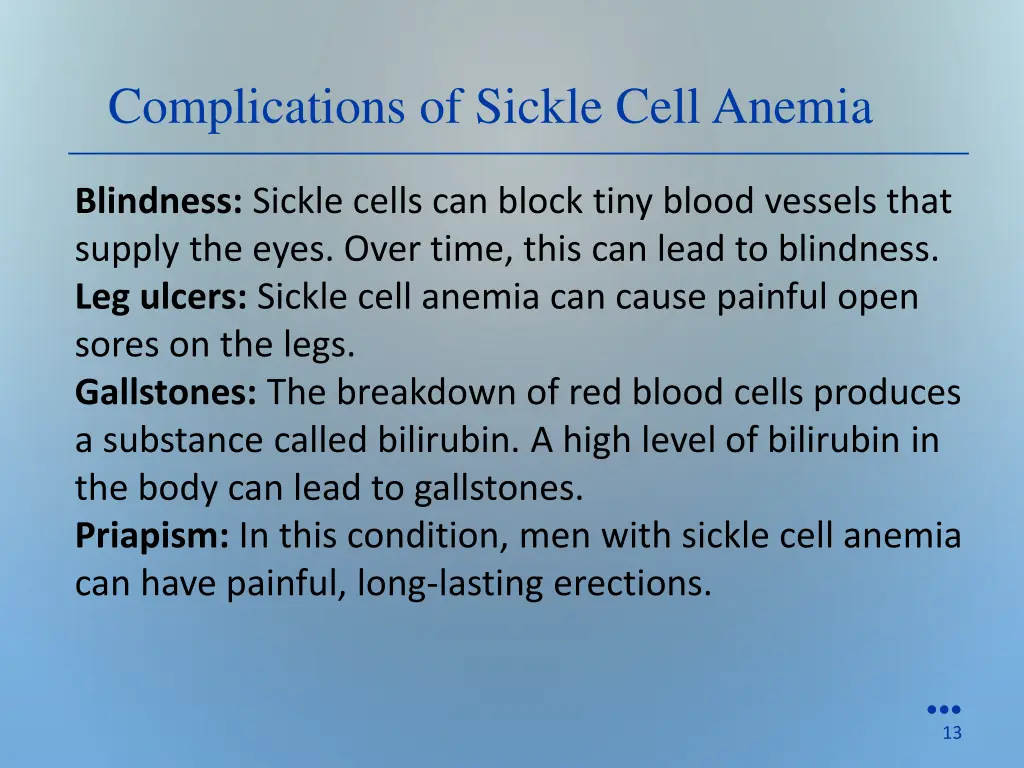 complications of sickle cell anemia 3