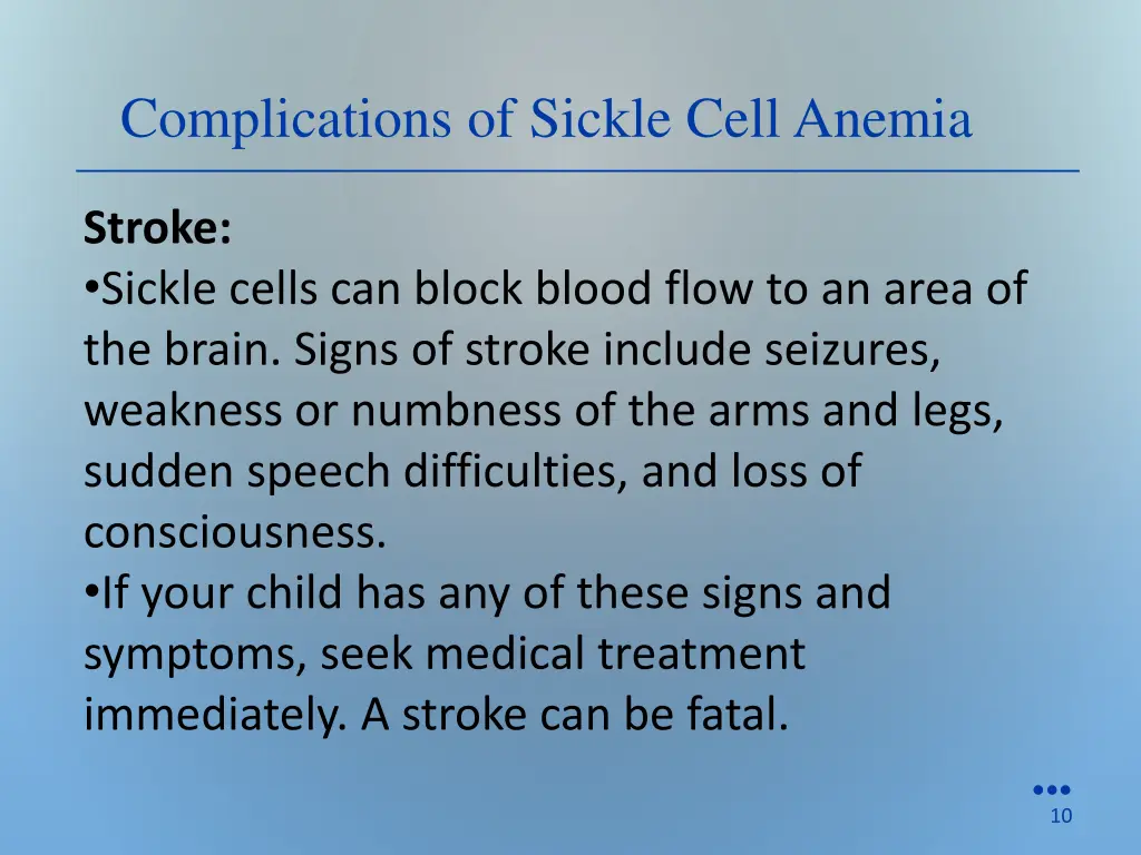 complications of sickle cell anemia