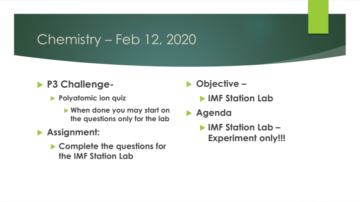 chemistry feb 12 2020