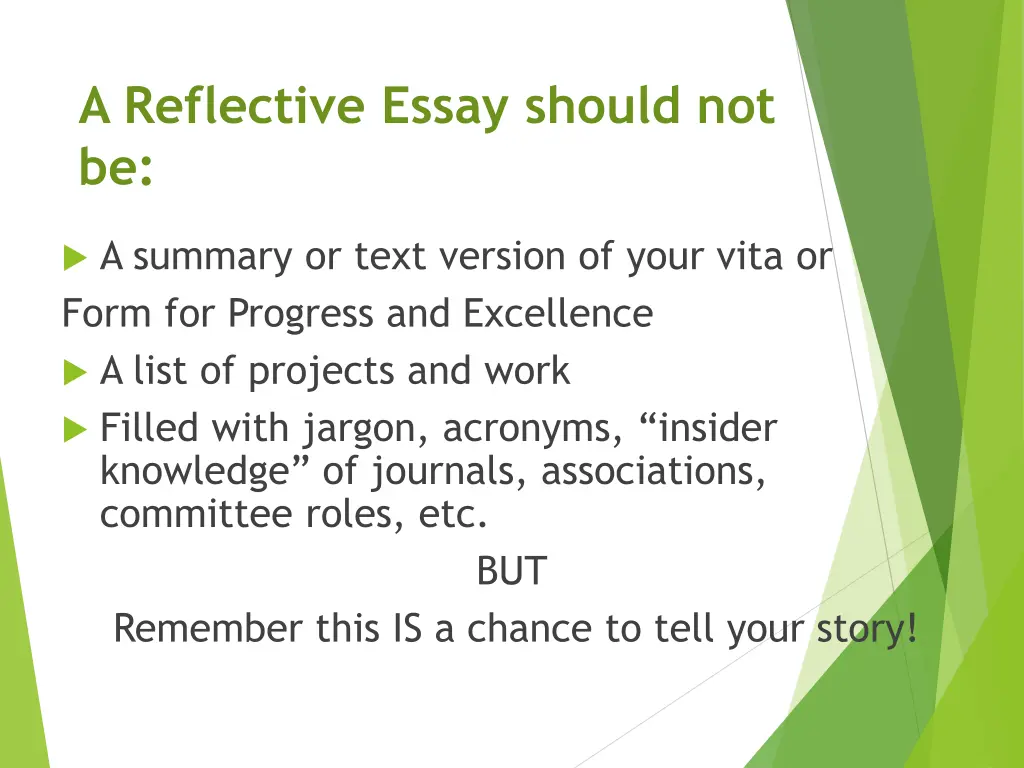 a reflective essay should not be