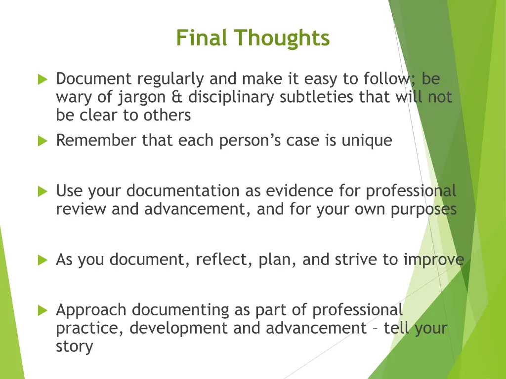 final thoughts