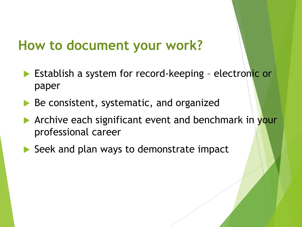 how to document your work