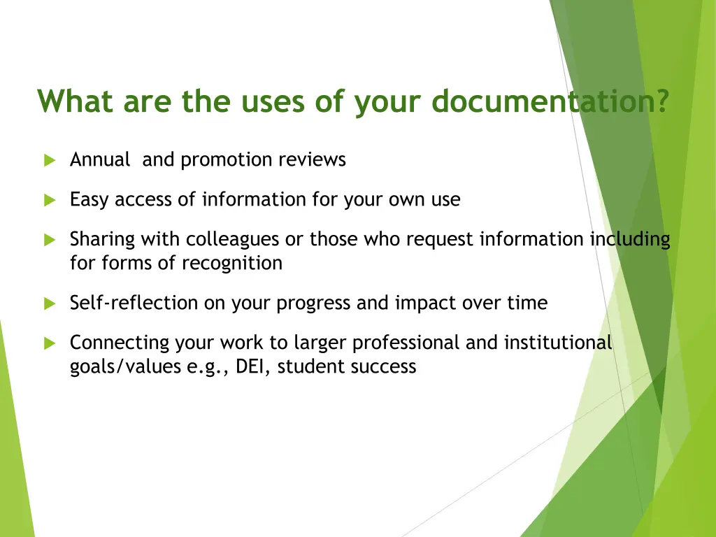 what are the uses of your documentation