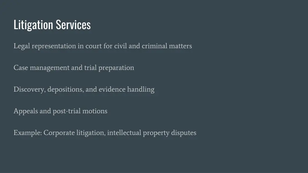 litigation services
