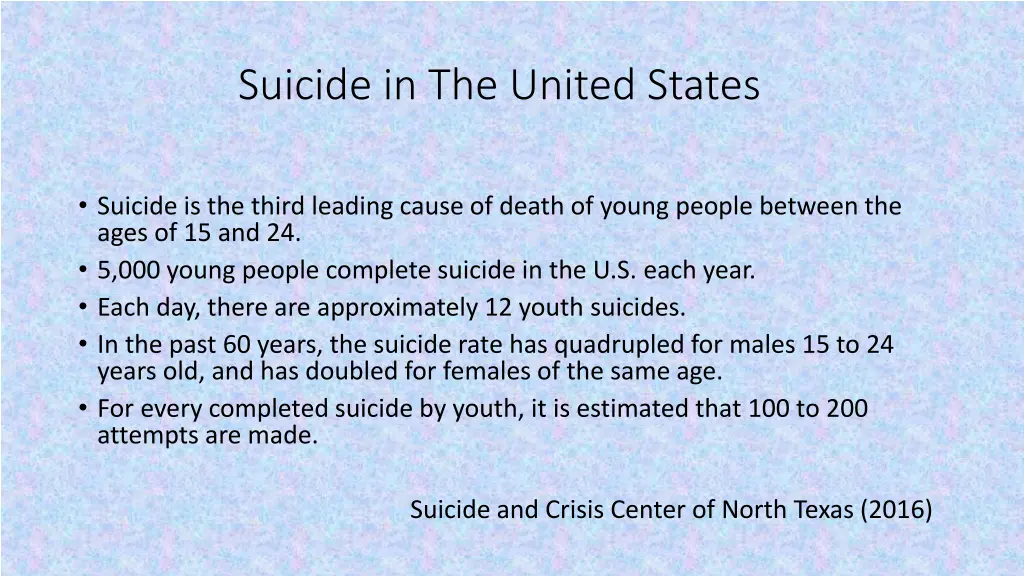 suicide in the united states