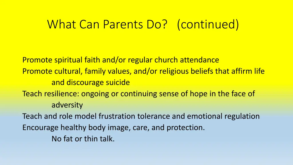what can parents do continued 1