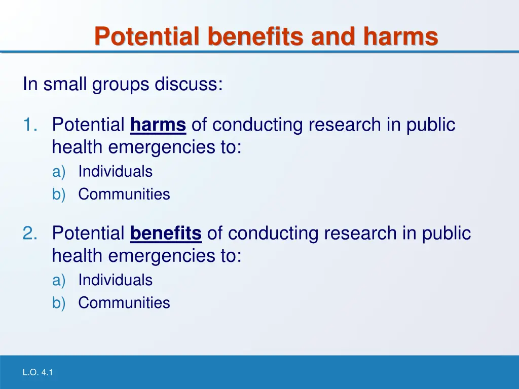 potential benefits and harms