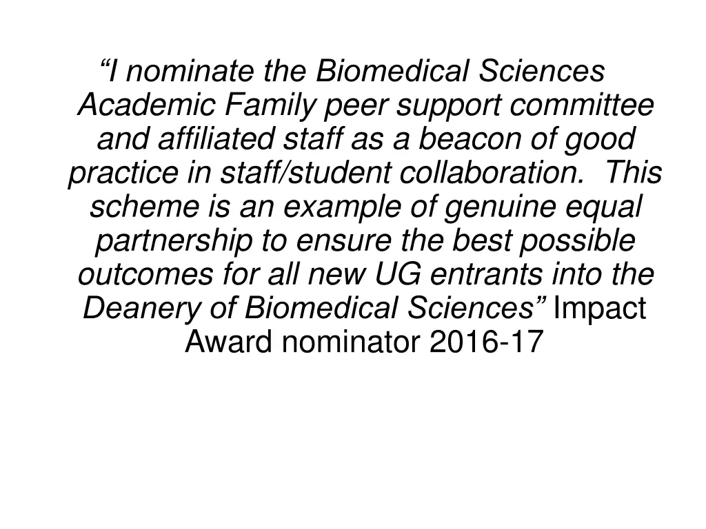 i nominate the biomedical sciences academic