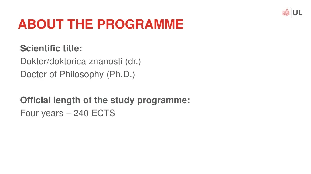 about the programme