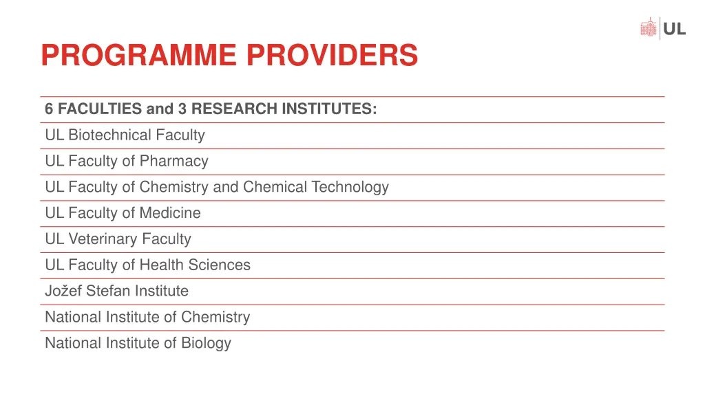 programme providers
