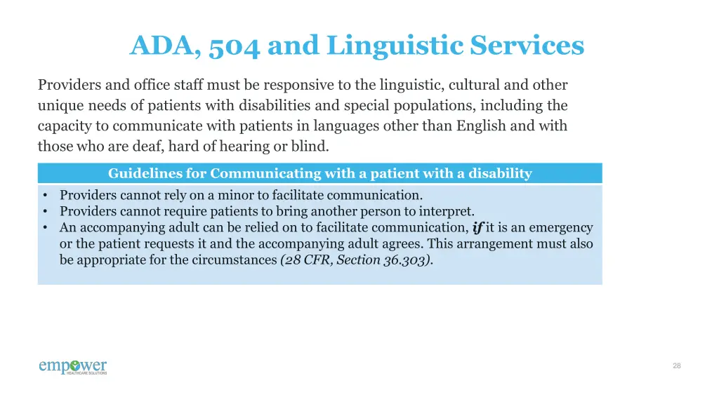 ada 504 and linguistic services