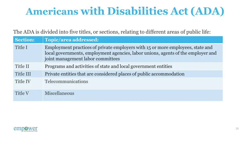 americans with disabilities act ada