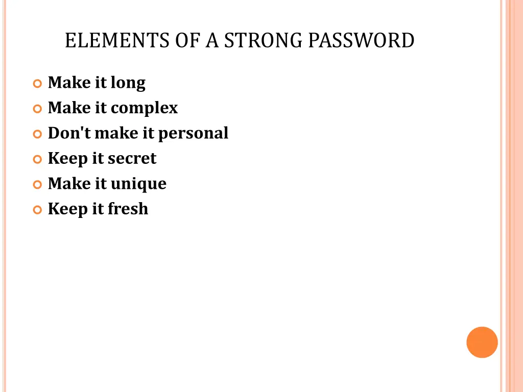 elements of a strong password 6