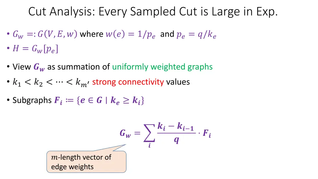 cut analysis every sampled cut is large in exp