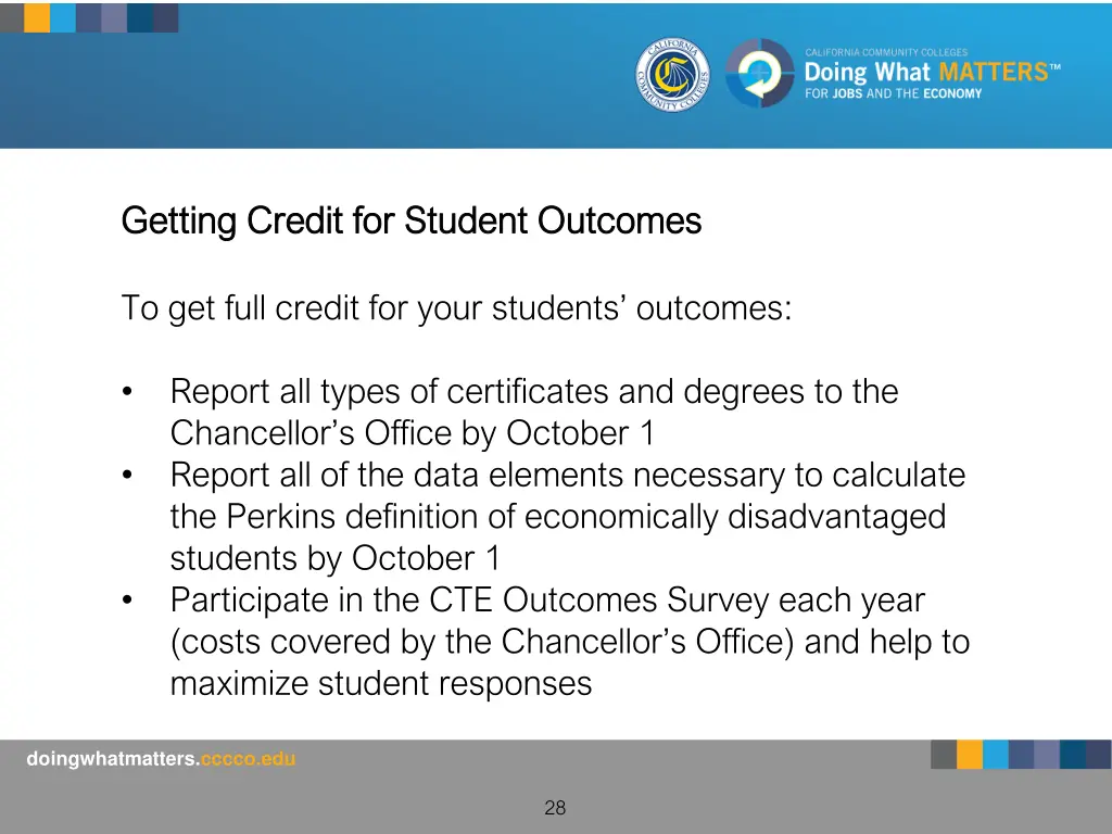 getting credit for student outcomes getting 1